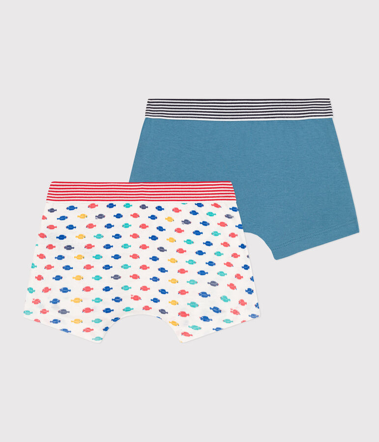 Confezione da 2 boxer animali marini in cotone bambino multicolore