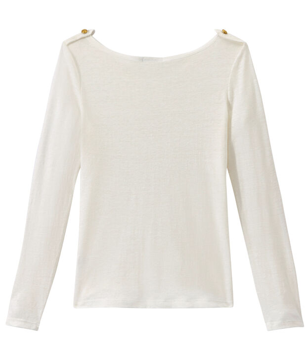 T-shirt donna in lino bianco