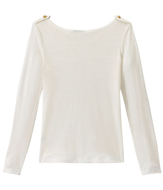 T-shirt donna in lino bianco LAIT