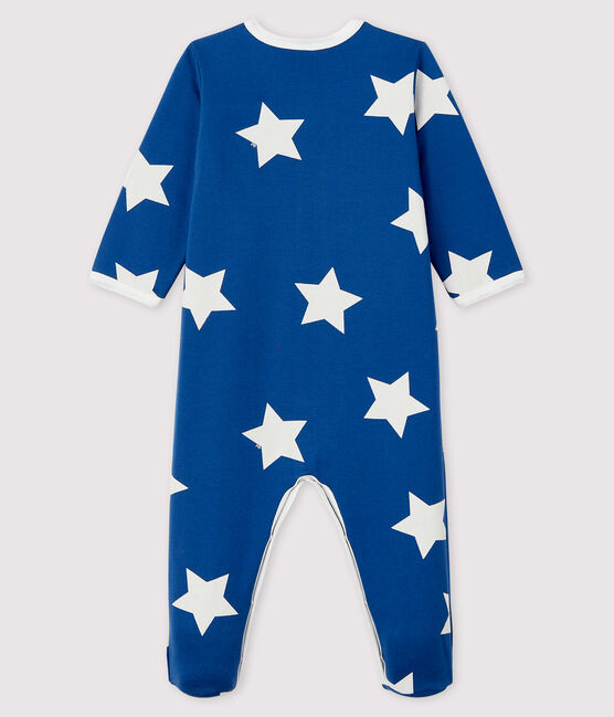 Tutina blu a stelle bebé in molleton blu MAJOR/bianco ECUME