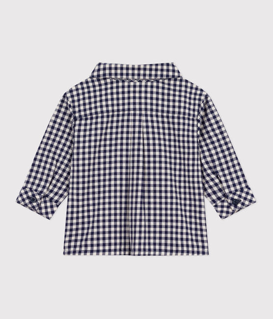 Camicia in flanella a quadri neonato blu SOIR/ MILK