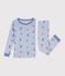 Pigiama molto aderente in cotone con stampa bambino blu/bianco/multicolore