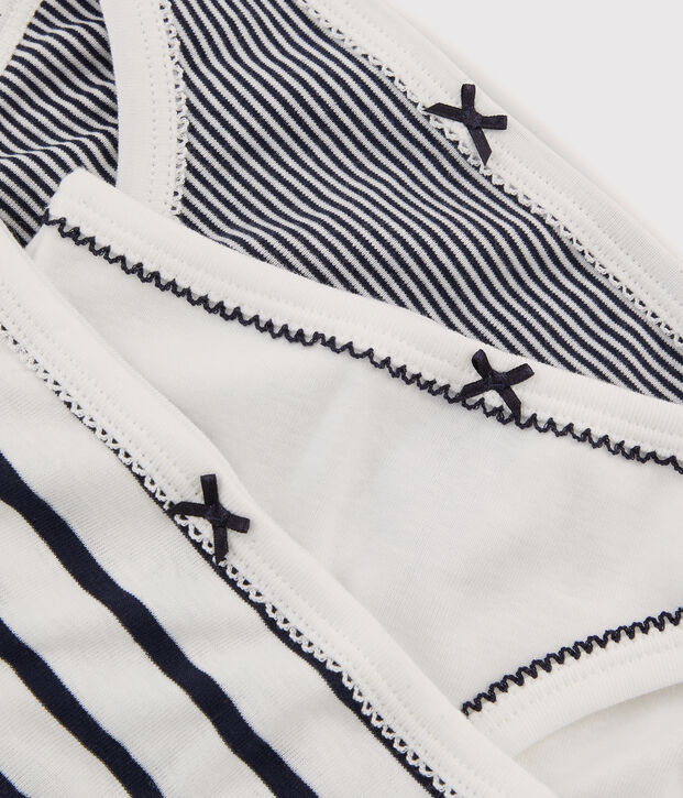 Confezione da 3 slip a righe bambina multicolore