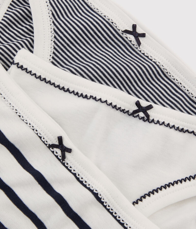 Confezione da 3 slip a righe bambina multicolore