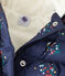 Piumino per bebé femmina stampato blu SMOKING/bianco MULTICO