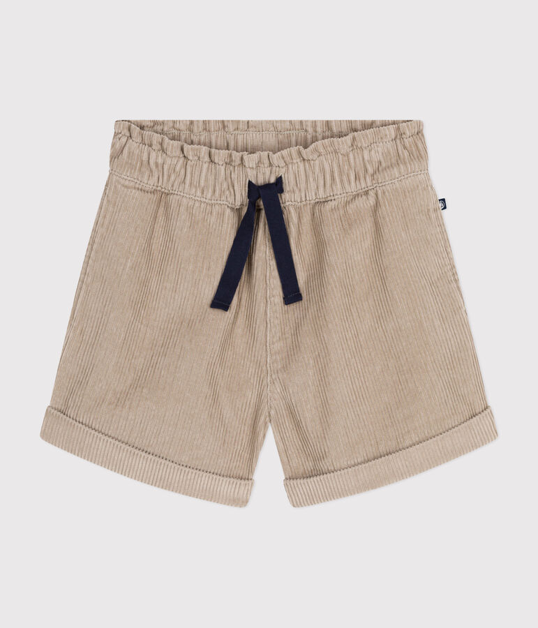 Shorts in velluto bambina beige