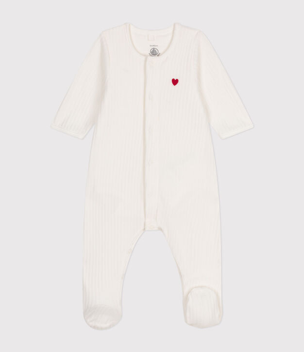 Tutina unisex in velluto/ciniglia con body integrato a tinta unita bianco