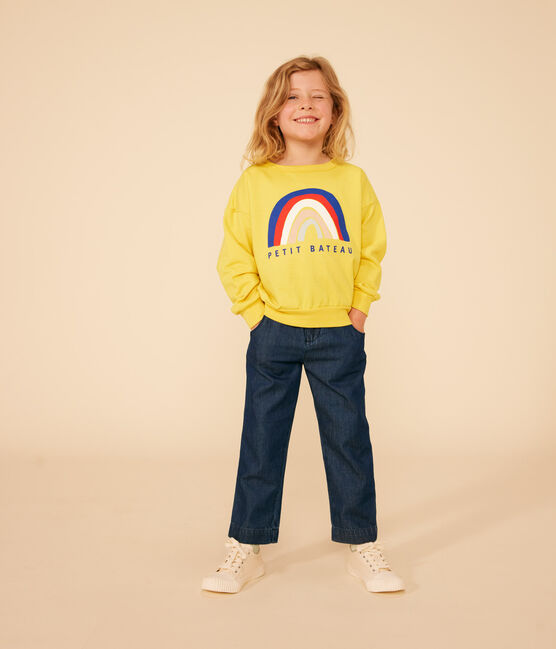 Felpa in molleton leggero bambina giallo NECTAR