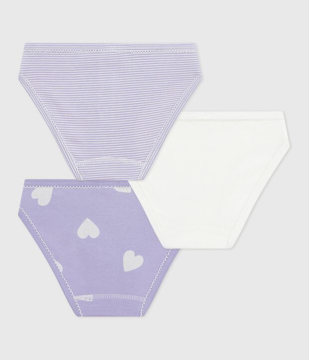 Set di slip in cotone con cuori stampati bambina multicolore