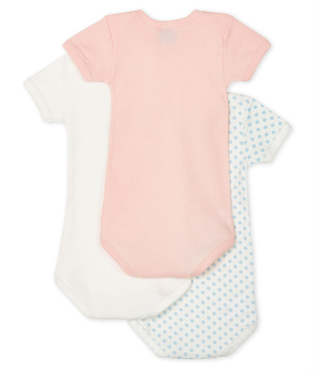 Trio body manica corta beb&egrave; femmina multicolore