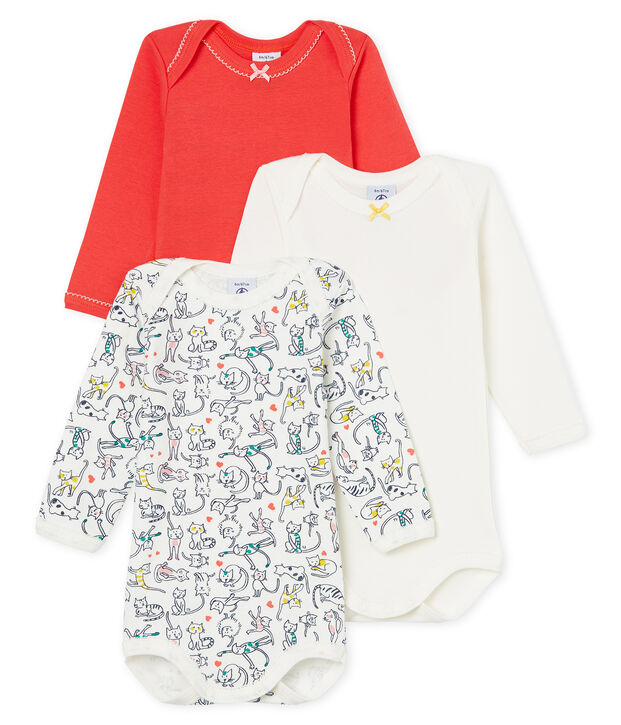 Trio body manica lunga bambina multicolore