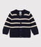 Cardigan bebè in maglia di cotone a righe blu SMOKING/ AVALANCHE