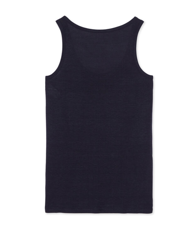 Canotta donna in lino blu