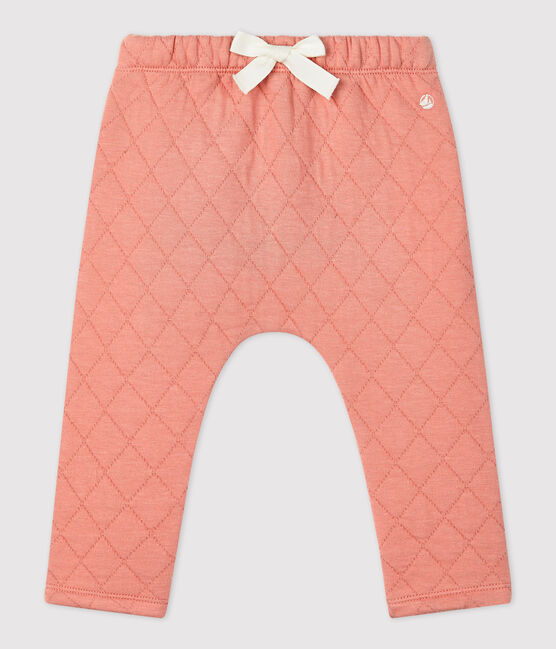 Pantalone in tubique trapuntato bebè rosa PAPAYE