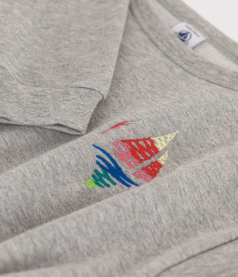 Abito a maniche lunghe in molleton spazzolato bambina grigio CHATON CHINE