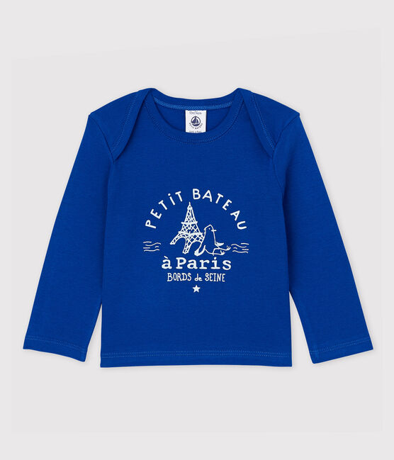T-shirt a manica lunga in corone bebè maschio blu SURF