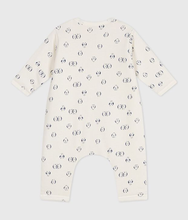 Tutina imbottita in cotone con pinguini stampati neonato blu/blu
