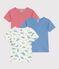 Set di 3 T-shirt bambino a maniche corte in cotone con dinosauri variante 1