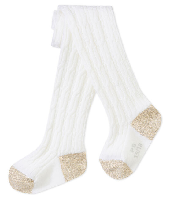 Collants caldi per bebé femmina bianco MARSHMALLOW
