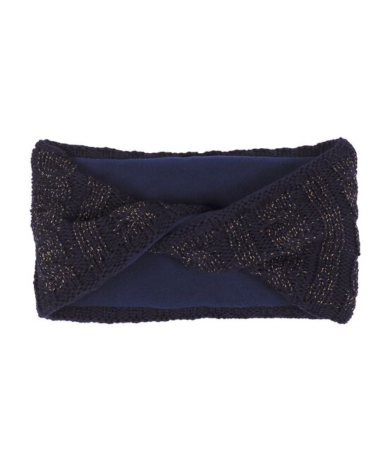 Ampia fascia paraorecchie bambina blu SMOKING/giallo OR