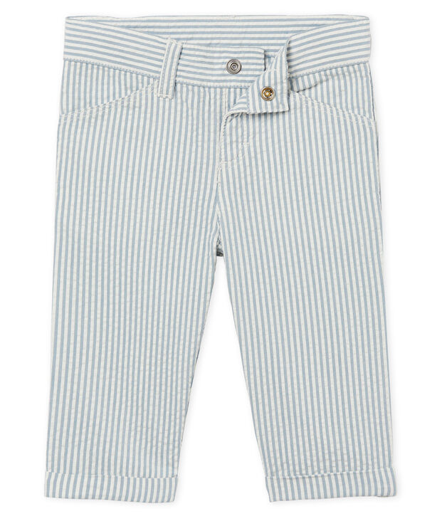Pantalone maschietto a righe blu/bianco