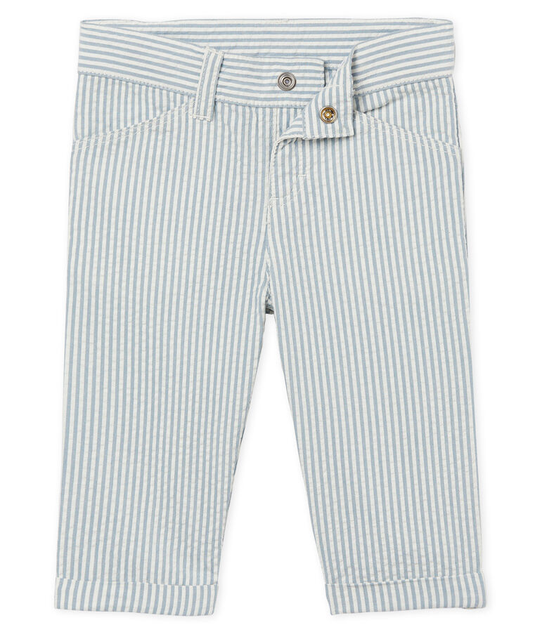 Pantalone maschietto a righe blu/bianco