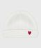 Cuffietta nascita in cotone lavorato a maglia bianco MARSHMALLOW