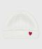 Cuffietta neonati unisex in cotone lavorato a maglia bianco