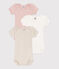Set 3 body a maniche corte in cotone tinta unita neonato variante 1