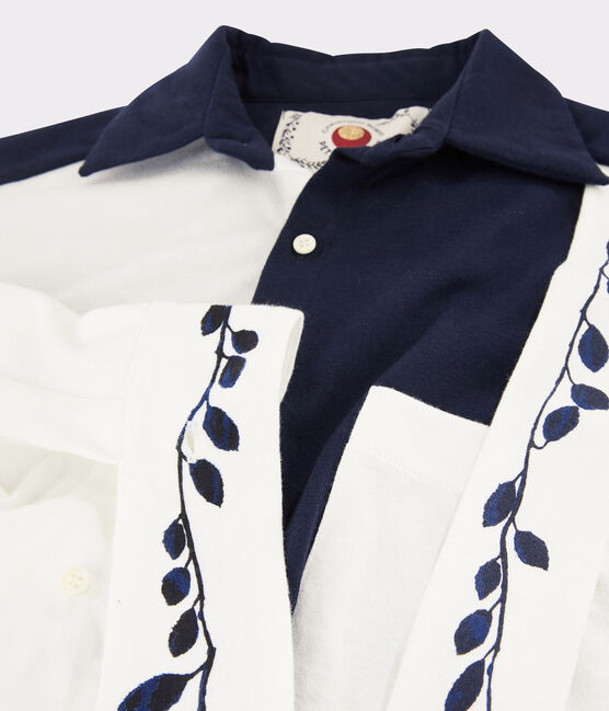 Abito a camicia Donna Christoph Rumpf x Petit Bateau blu SMOKING/bianco MARSHMALLOW