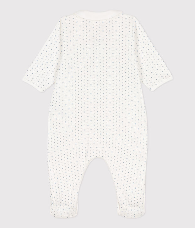 Tutina pigiama a stelle in cotone bianco/blu