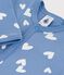 Pigiama senza piedini in cotone con stampa a cuori neonato blu/bianco