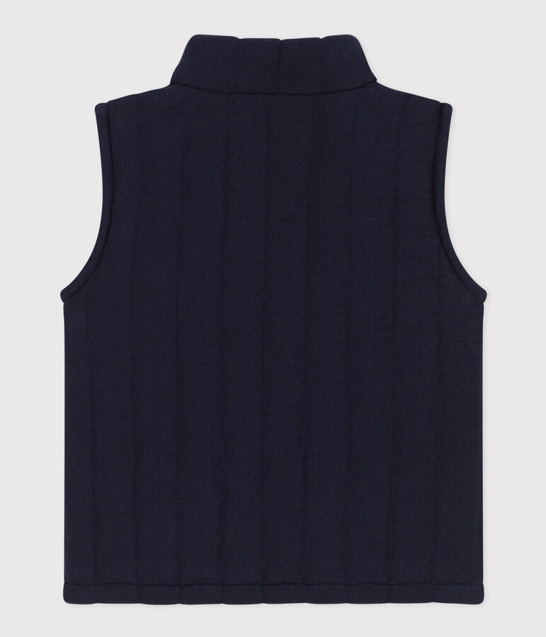 Giacca smanicata in tubique trapuntato per beb&egrave; blu