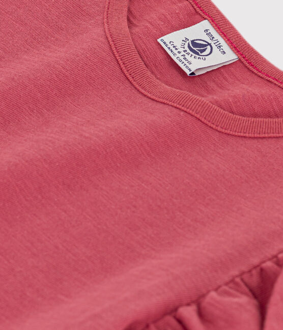 T-shirt a maniche corte in cotone bambina rosa PAPI
