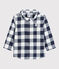 Camicia in cotone bebè. blu SMOKING/bianco MARSHMALLOW