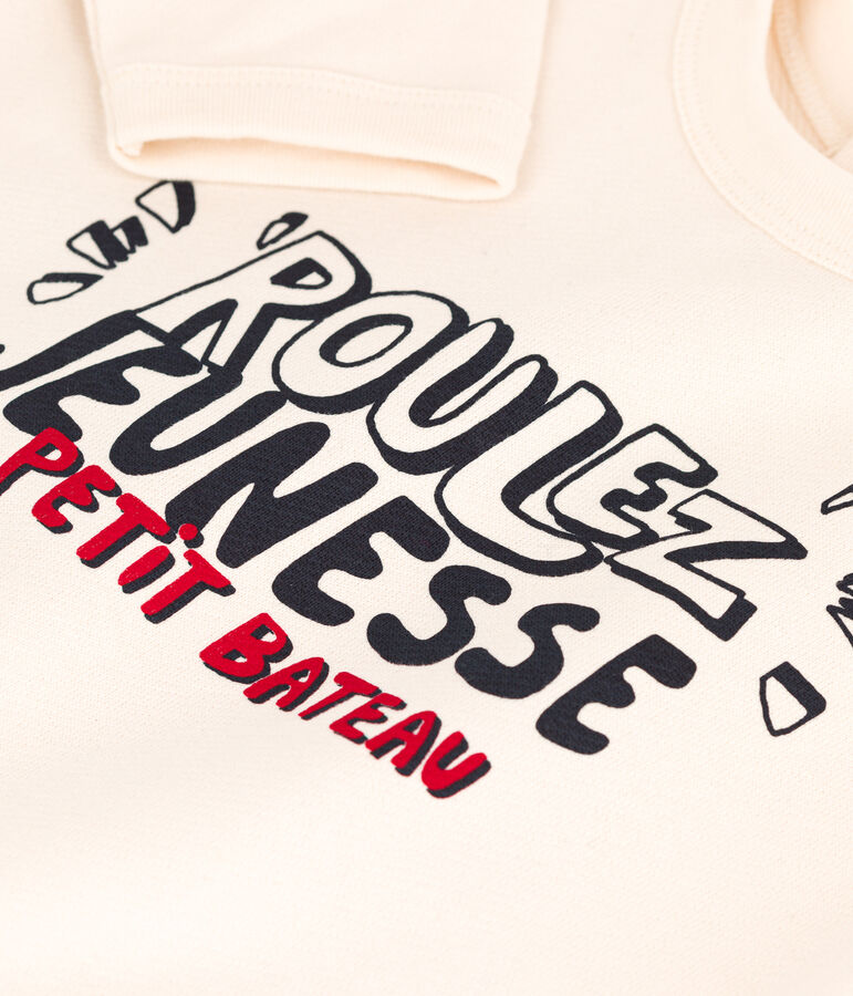 Felpa in cotone per neonati ecru