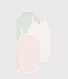 Set di 3 body con spalline in cotone a fiori neonato