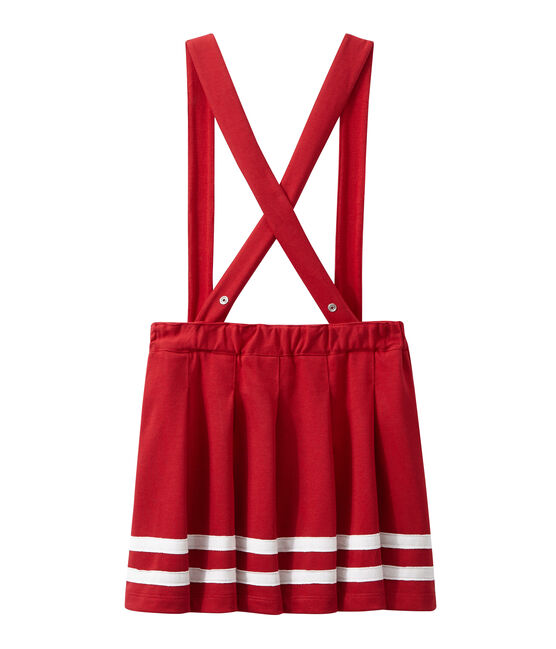 Gonna bambina con bretelle rimovibili rosso TERKUIT