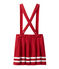 Gonna bambina con bretelle rimovibili rosso TERKUIT