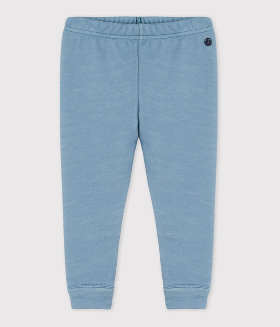 Leggings bebè in jersey di lana e cotone blu ROVER