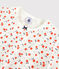 Pigiama bambina a fiori in cotone biologico bianco MARSHMALLOW/bianco MULTICO
