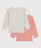 Confezione da 2 t-shirt a maniche lunghe millerighe bambina / bambino cotone variante 1