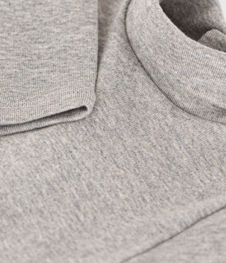 Body a manica lunga e collo alto in cotone per beb&egrave; grigio CHATON CHINE