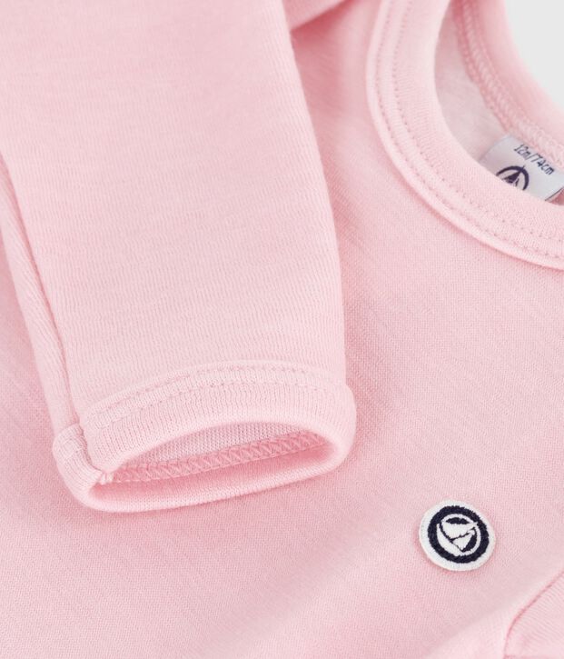 Body a maniche lunghe in lana e cotone neonato JOLI