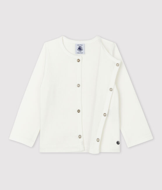 Cardigan per bebè in cotone bianco MARSHMALLOW