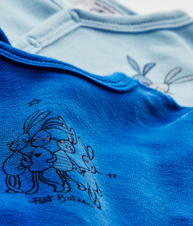 Lotto di 2 tutine beb&egrave; bambina in ciniglia bianco