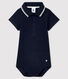 Body con collo a polo in cotone, a manica corta bebè