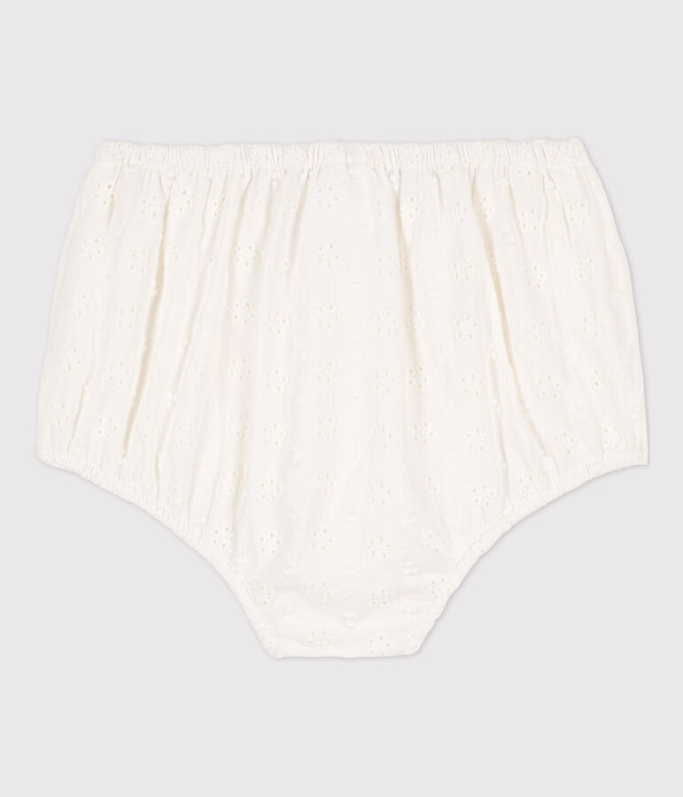 Slip bloomer neonato in pizzo sangallo bianco MARSHMALLOW