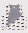 Gilet senza maniche bebè in cotone double face con motivo balene beige MONTELIMAR/blu MEDIEVAL
