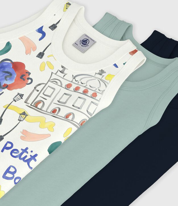 Set di canotte bambino in cotone con stampa Op&eacute;ra multicolore